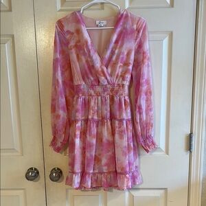 Pink and Orange Floral Dress